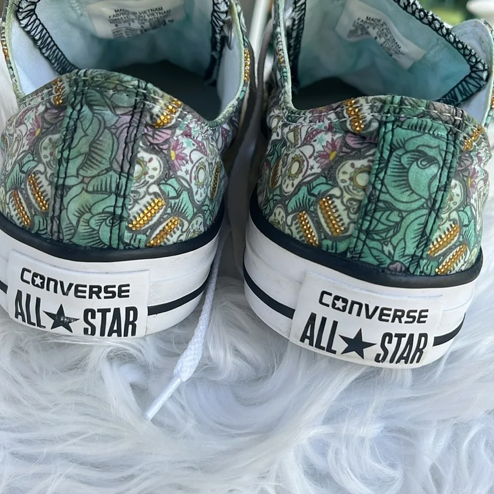 Pre-owned Converse All Star Floral Lace Up Athletic Shoes. Size 7 - Picture 7 of 13